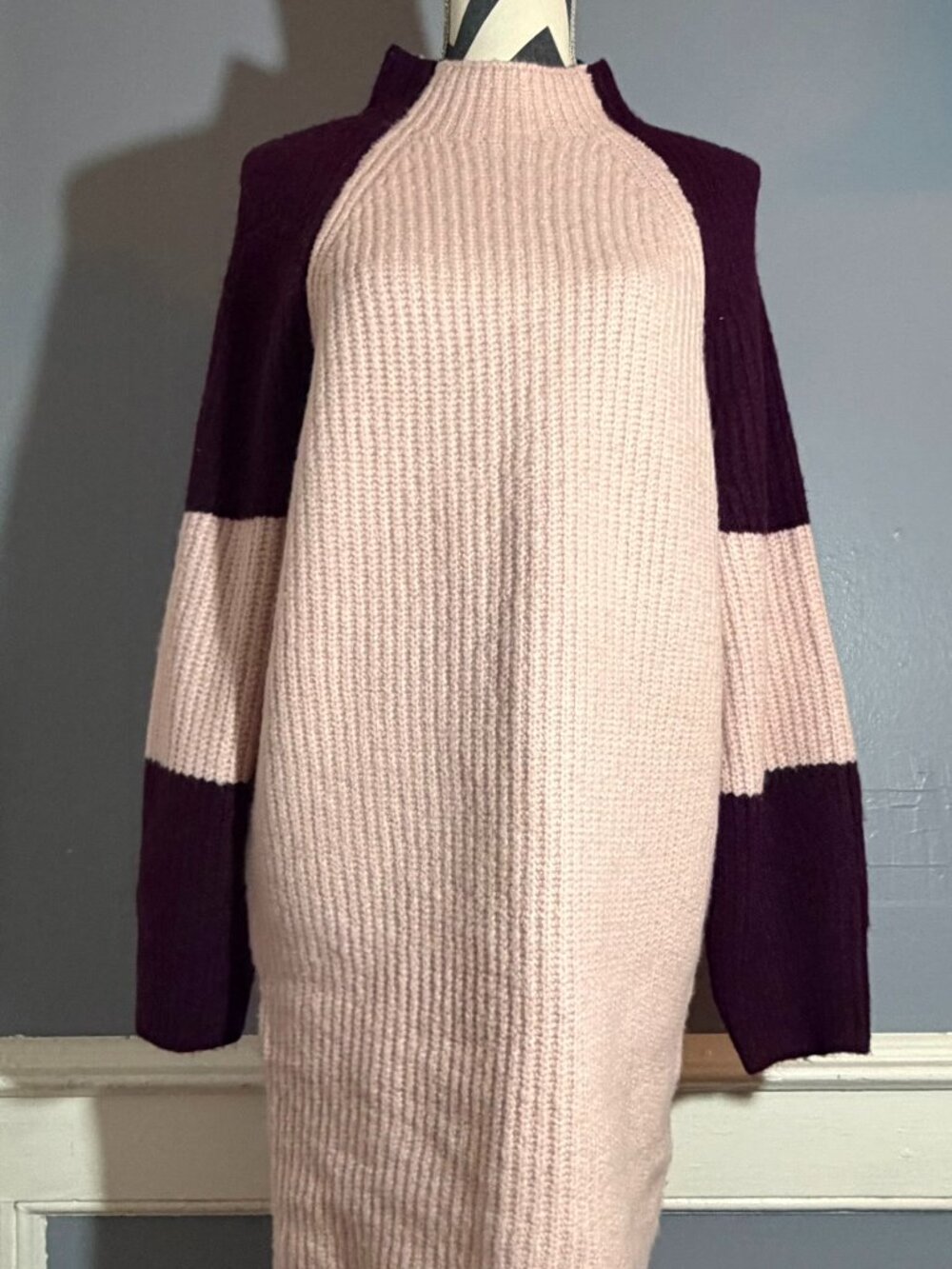 NWT Small Express Colorblock Mock Neck Sweater Dress